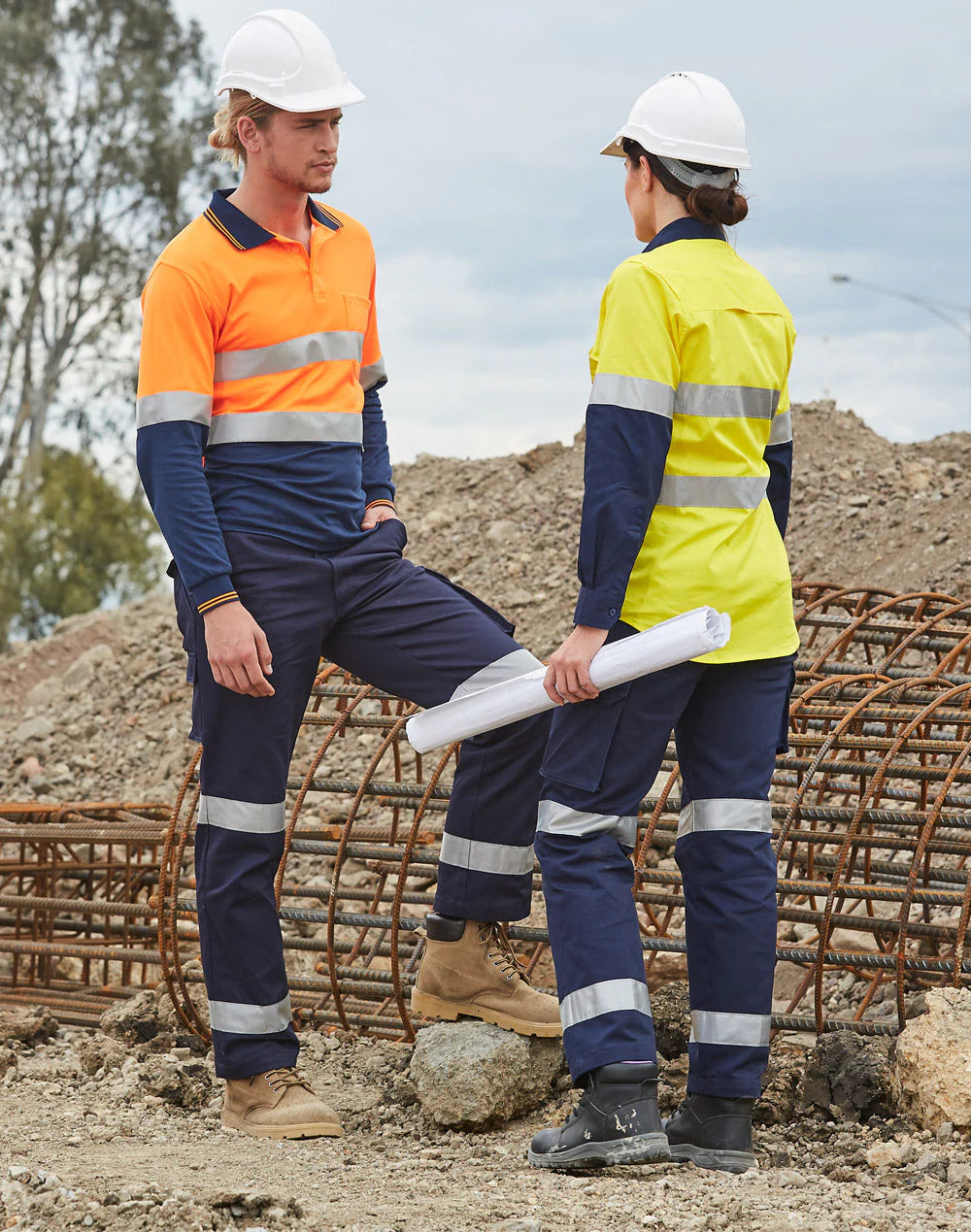 Ladies Heavy Cotton Drill Carg Pants with 3M Tape