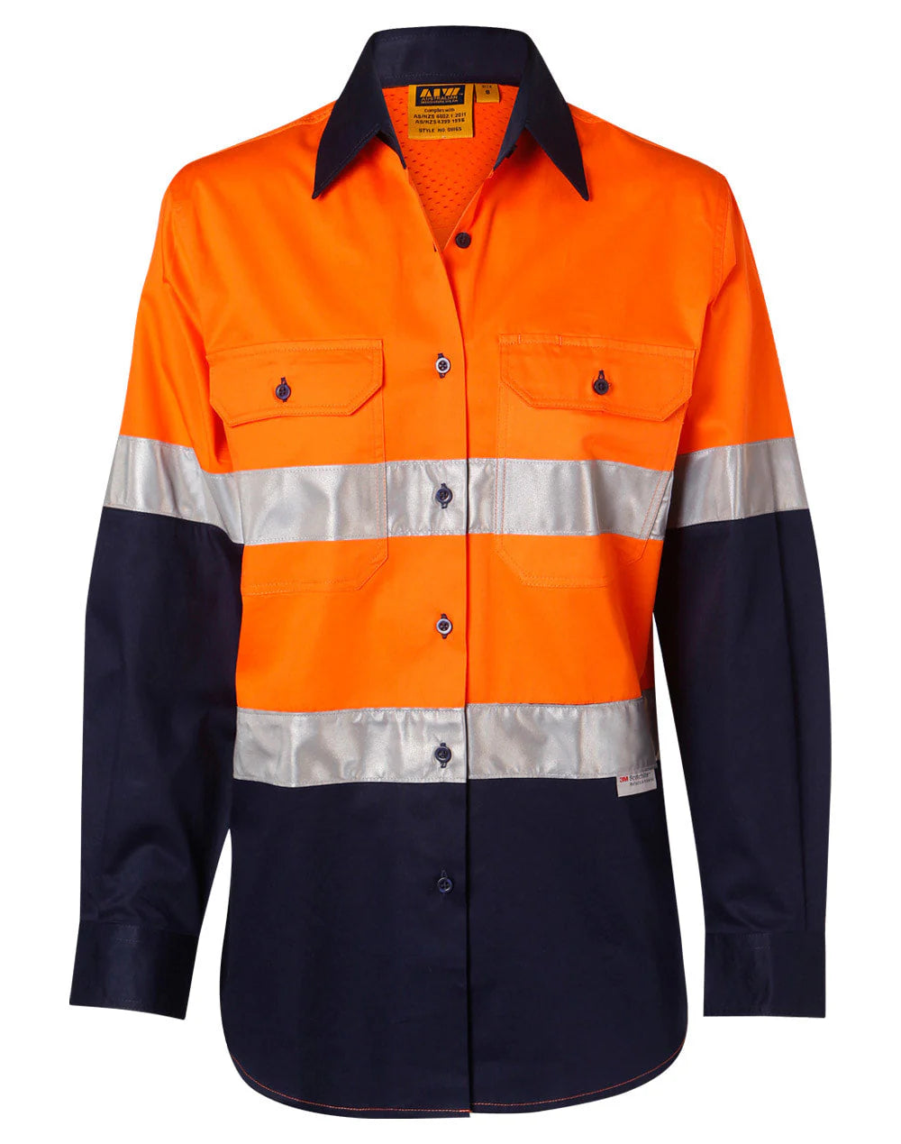 Women's Long Sleeve Safety Shirt with Reflective 3M Tape