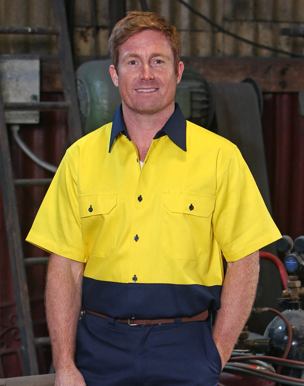 Cotton Drill Short Sleeve Safety Shirt