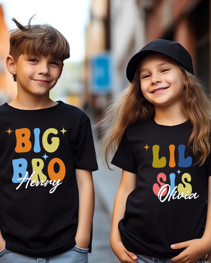 Personalised Sibling T-Shirts - Kids