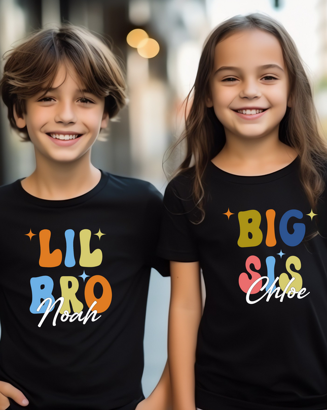 Personalised Sibling T-Shirts - Kids
