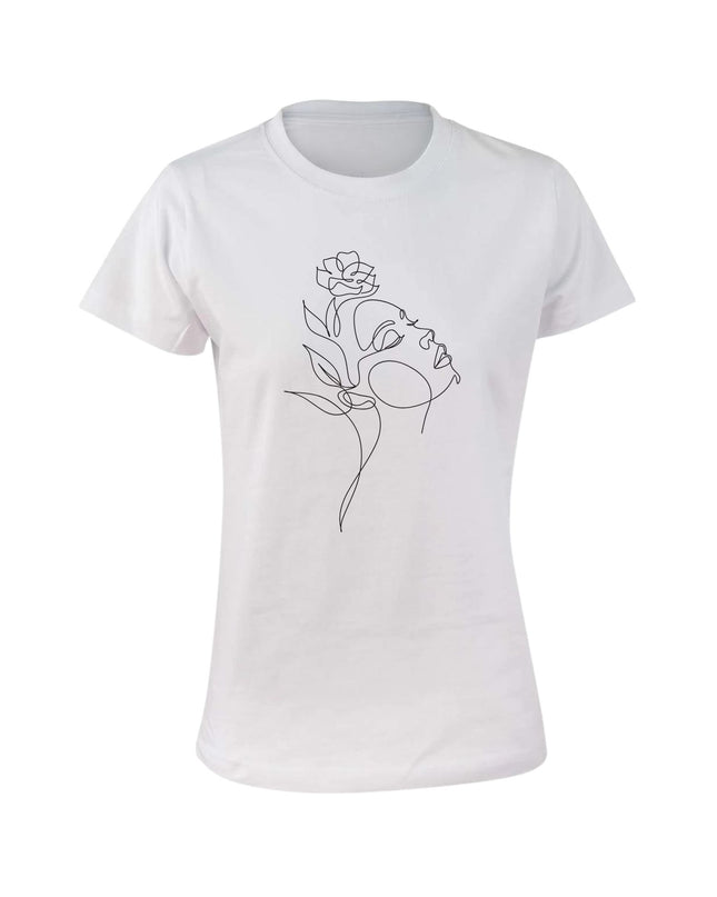 Women's White Abstract T-Shirt