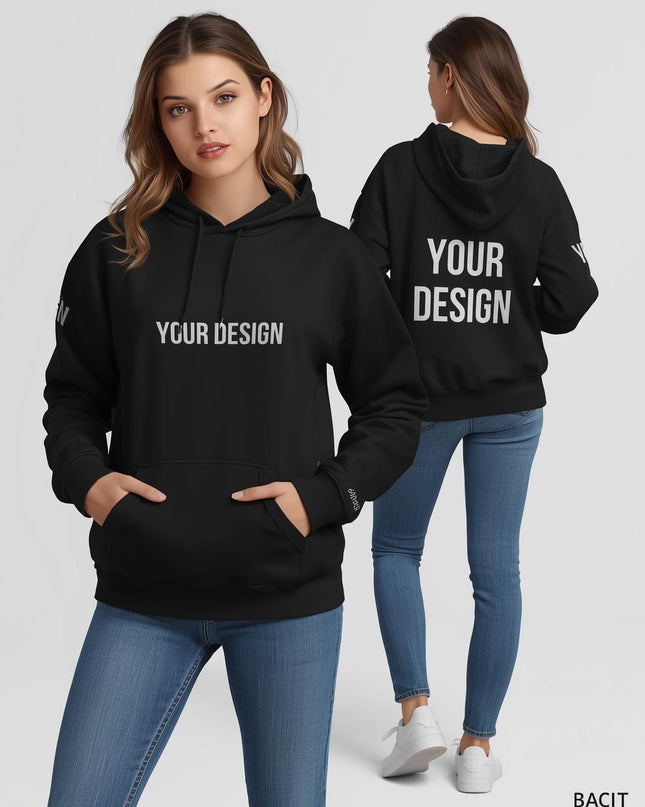 Custom Printed Hoodie Unisex - Black