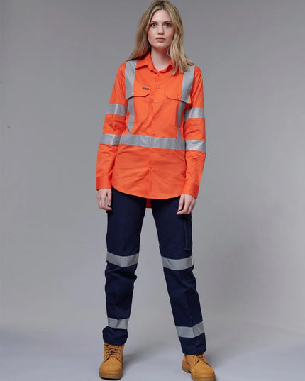 Ladies Heavy Cotton Drill Carg Pants with 3M Tape
