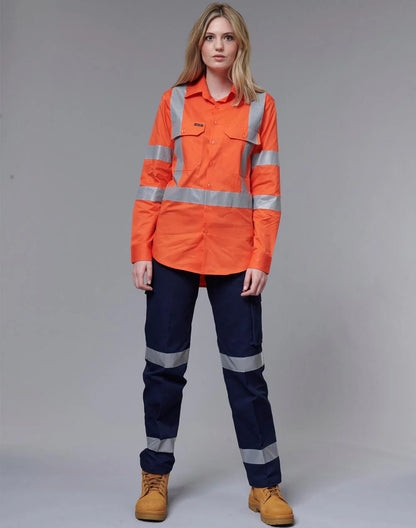 Ladies Heavy Cotton Drill Carg Pants with 3M Tape