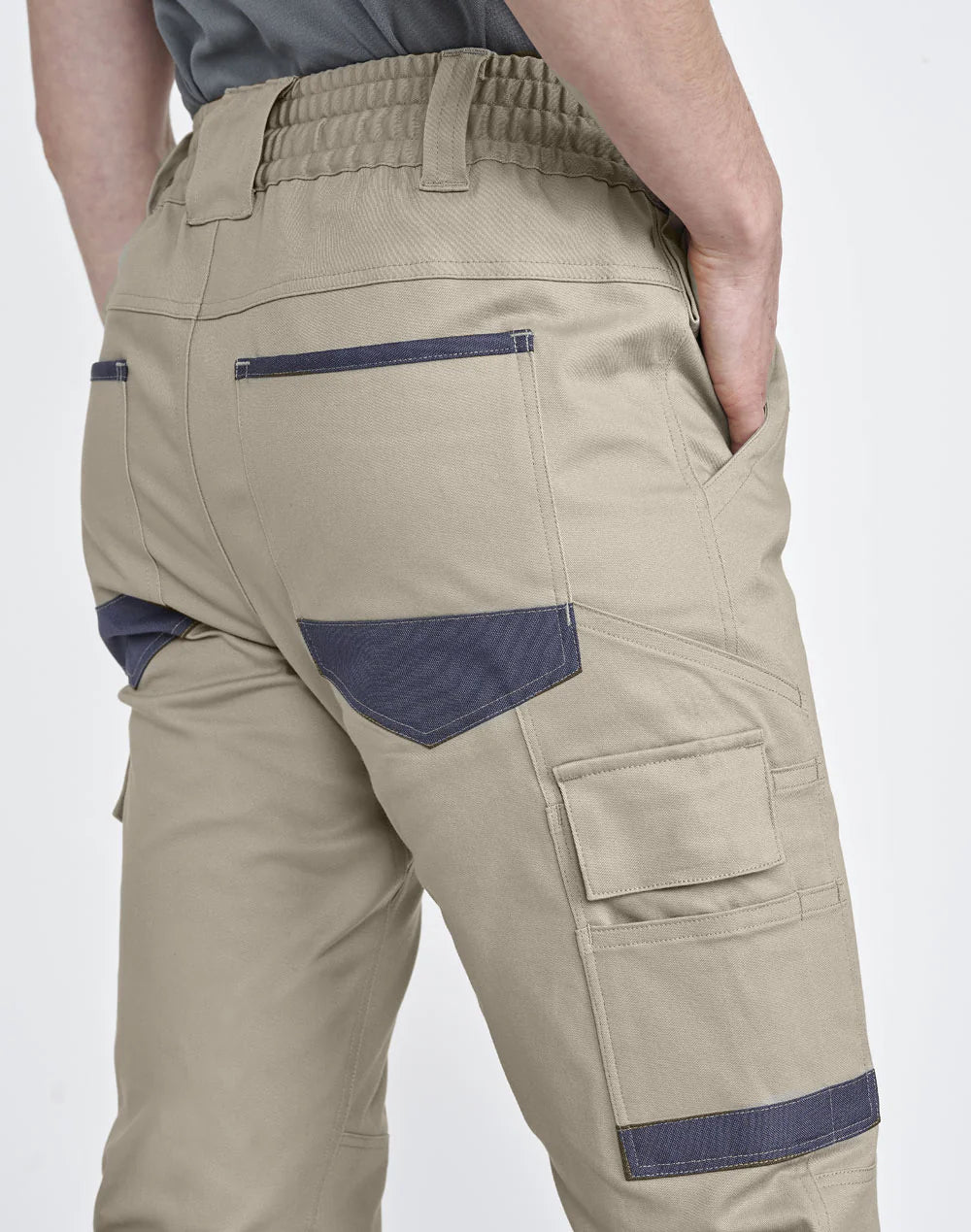 Unisex Cotton Stretch Drill Cuffed Work Pants