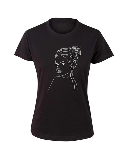 Women's Black Abstract T-Shirt