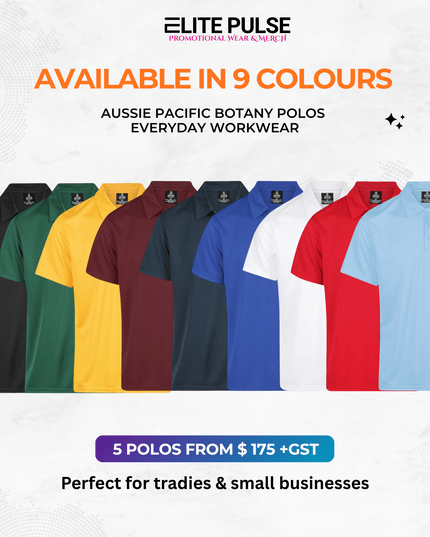 Botany Workwear Polos – 5 Pack (Custom Printed) - ElitePulse Custom Apparel & Merch