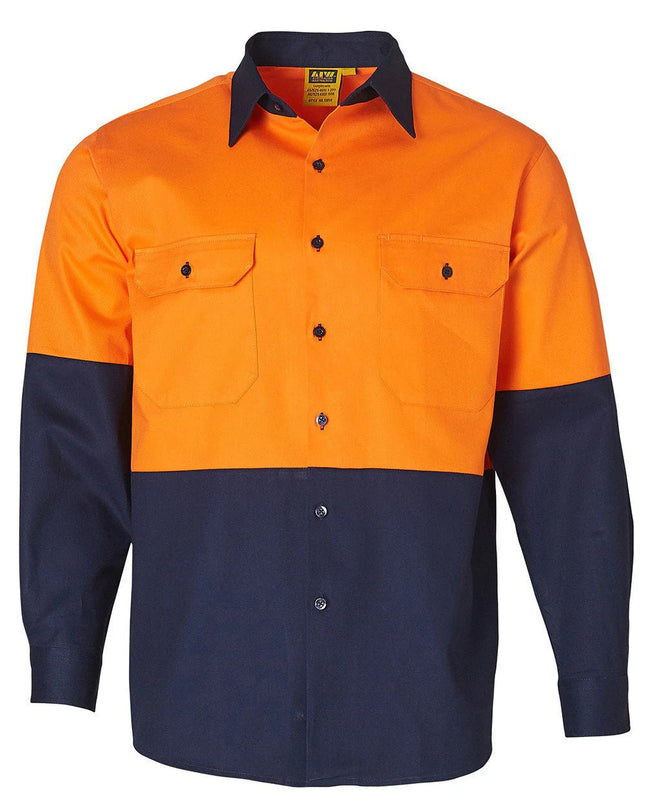 Cotton Drill Long Sleeve Safety Shirt - ElitePulse Custom Apparel & Merch