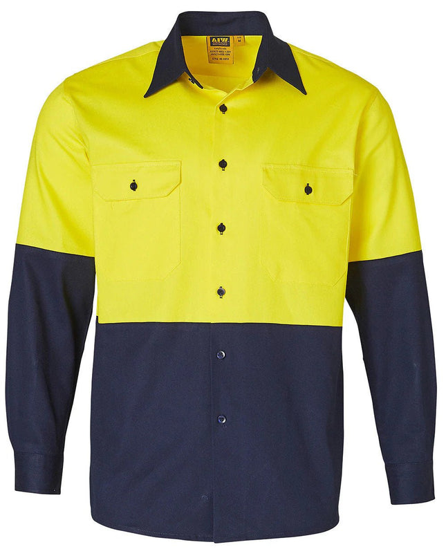 Cotton Drill Long Sleeve Safety Shirt - ElitePulse Custom Apparel & Merch