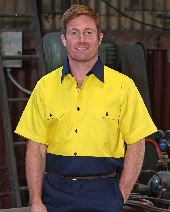 Cotton Drill Short Sleeve Safety Shirt - ElitePulse Custom Apparel & Merch