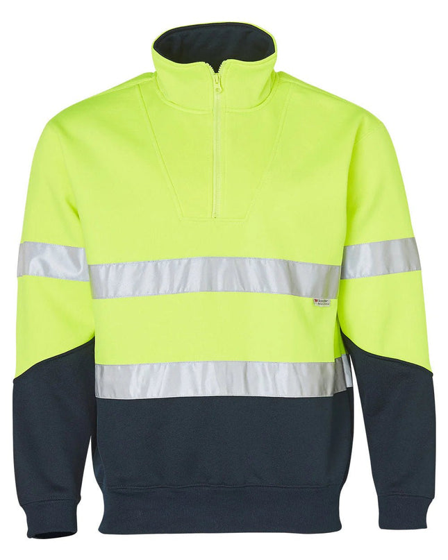 HI-VIS Long Sleeve Fleece with Collar & 3M Reflective Tape - ElitePulse Custom Apparel & Merch