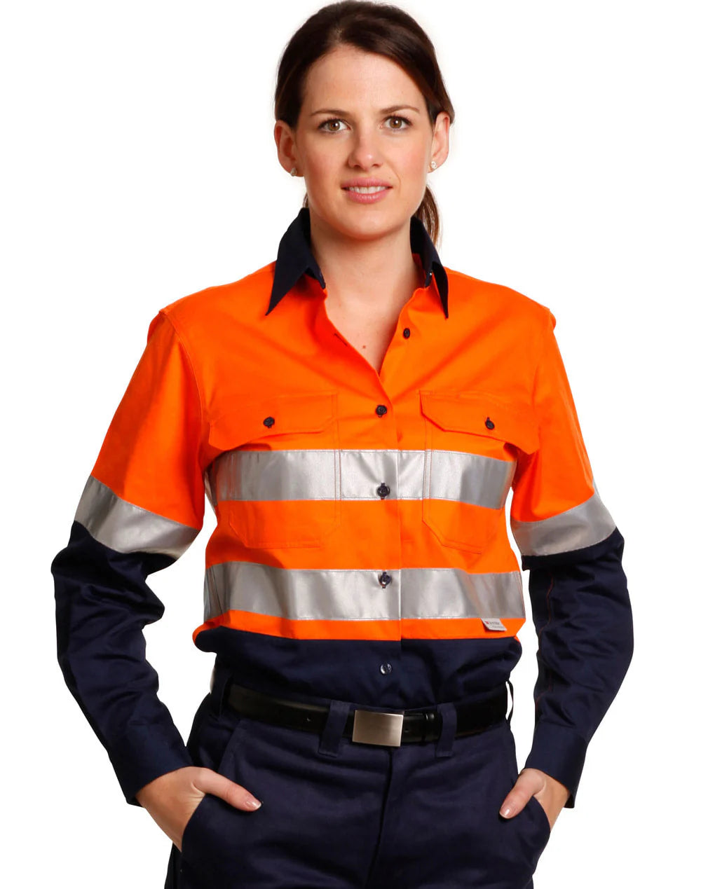 Women's Long Sleeve Safety Shirt with Reflective 3M Tape
