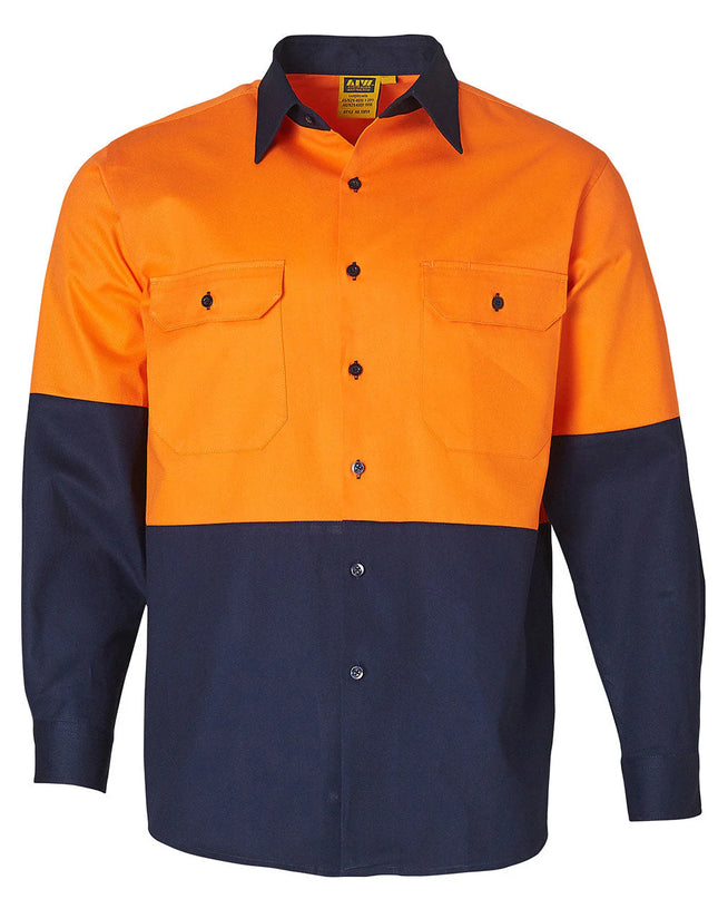 Cotton Drill Long Sleeve Safety Shirt