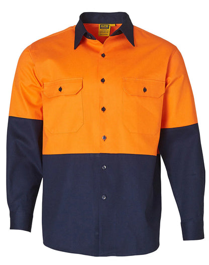 Cotton Drill Long Sleeve Safety Shirt