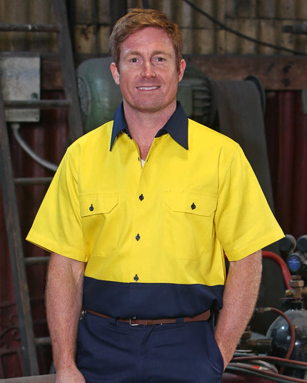 Cotton Drill Short Sleeve Safety Shirt