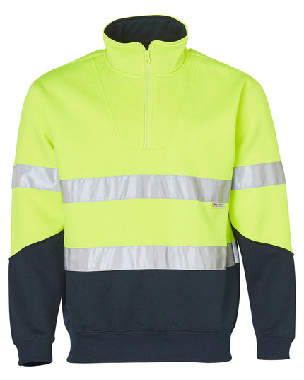 HI-VIS Long Sleeve Fleece with Collar & 3M Reflective Tape